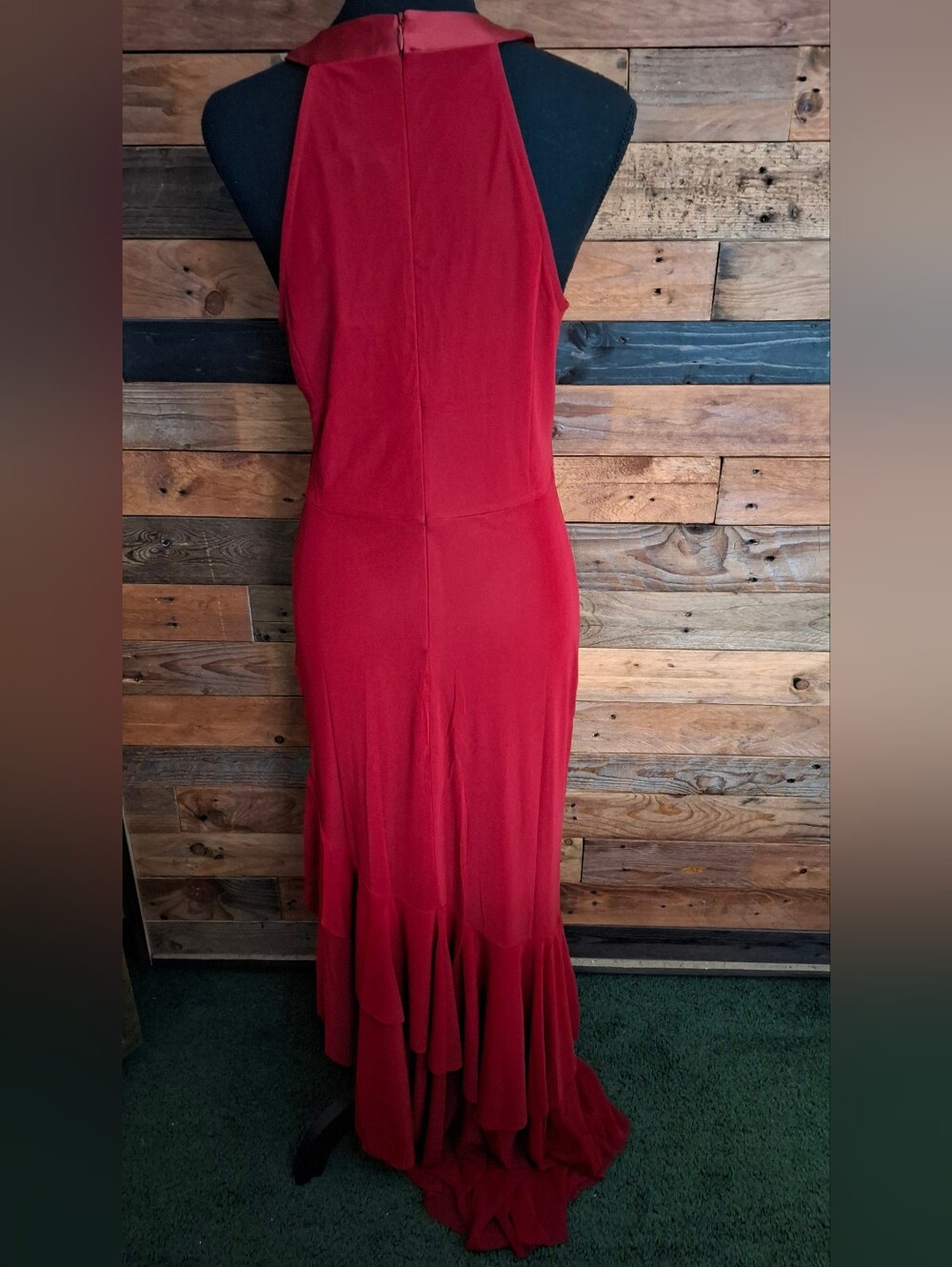 NWT Burgundy Sleeveless Ruffle Dress - Medium - Picture 5 of 8